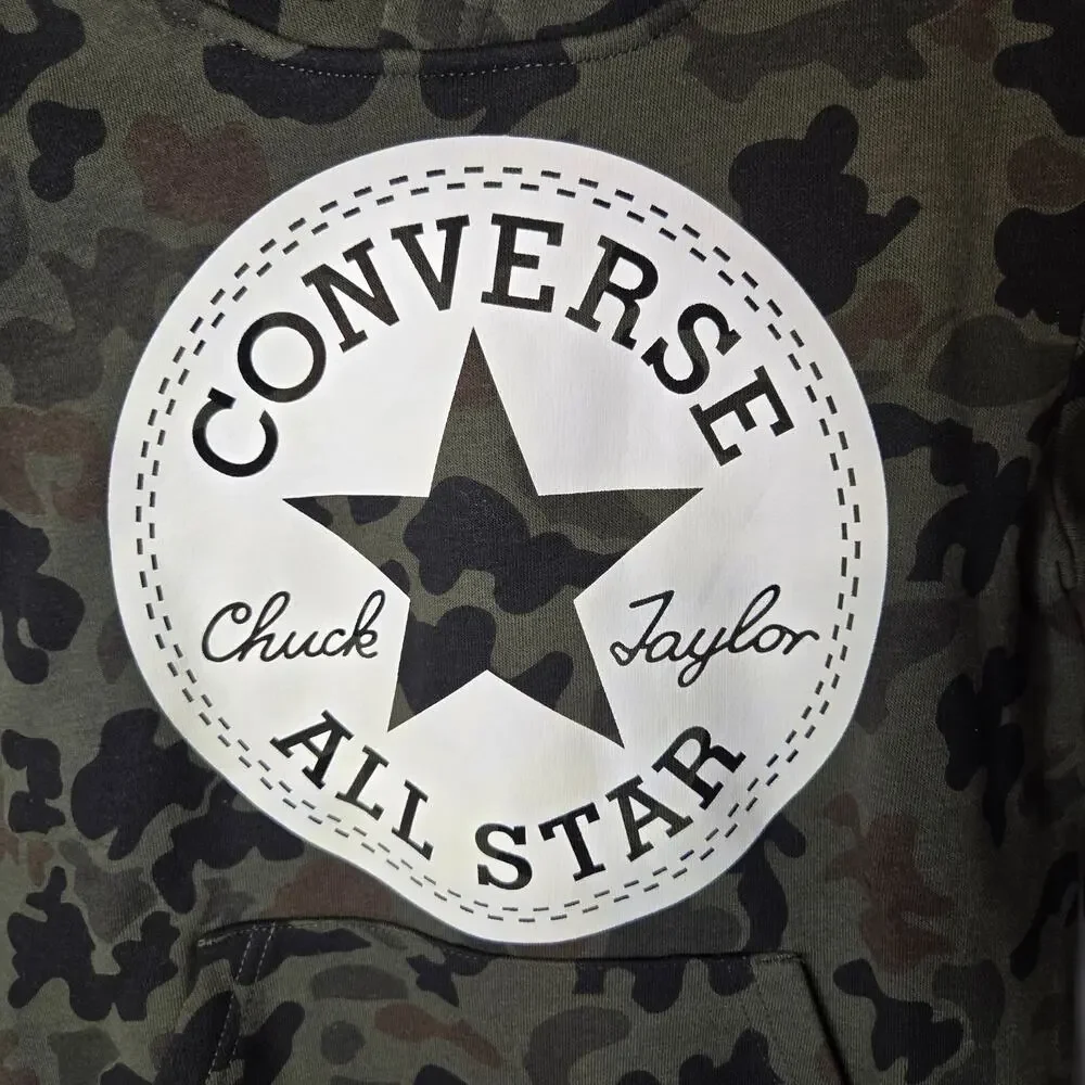 Converse Green Signature Heritage Camo Pullover Boys Sweatshirt Hoodie Size S
